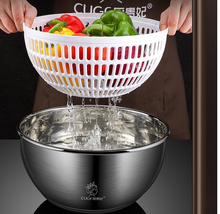 Stainless Steel Salad Spinner - ArtOm_farm™ MICROGREENS
