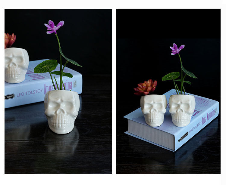 Mini Skull/Face Cute Ceramic Plant Planter - ArtOm_farm™ MICROGREENS