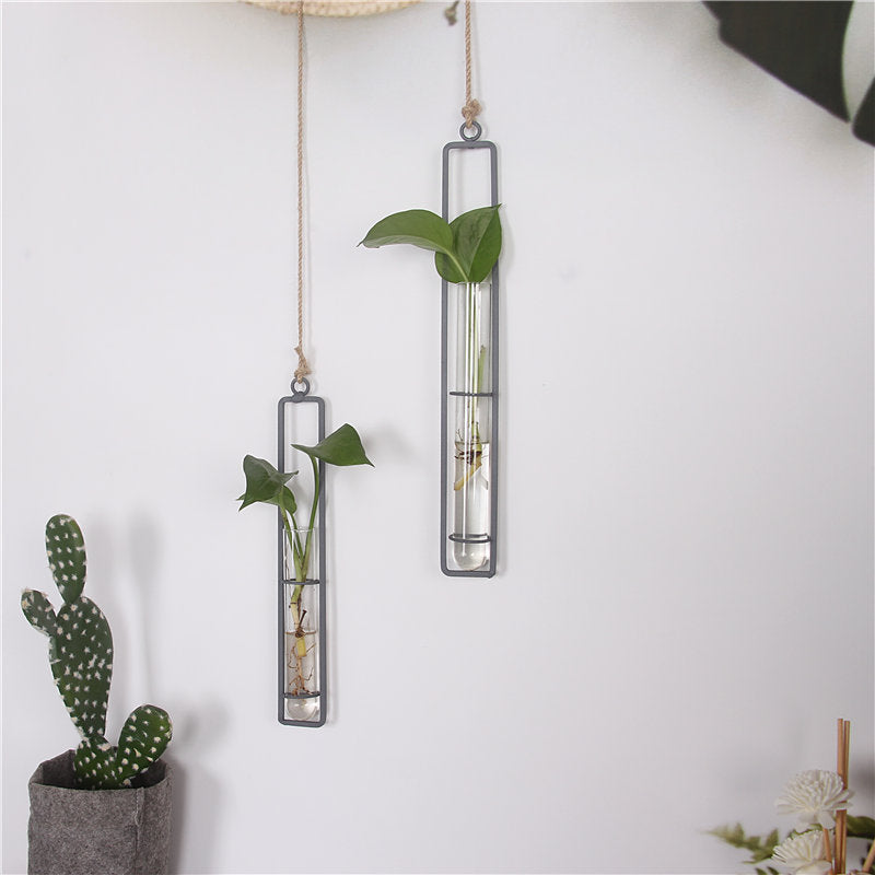 Wrought Iron Glass Hydroponic Vase - ArtOm_farm™ MICROGREENS