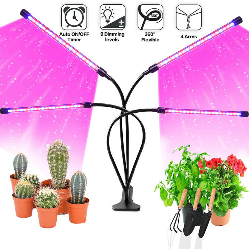 Four-Head LED Clip Light for Plants - ArtOm_farm™ MICROGREENS