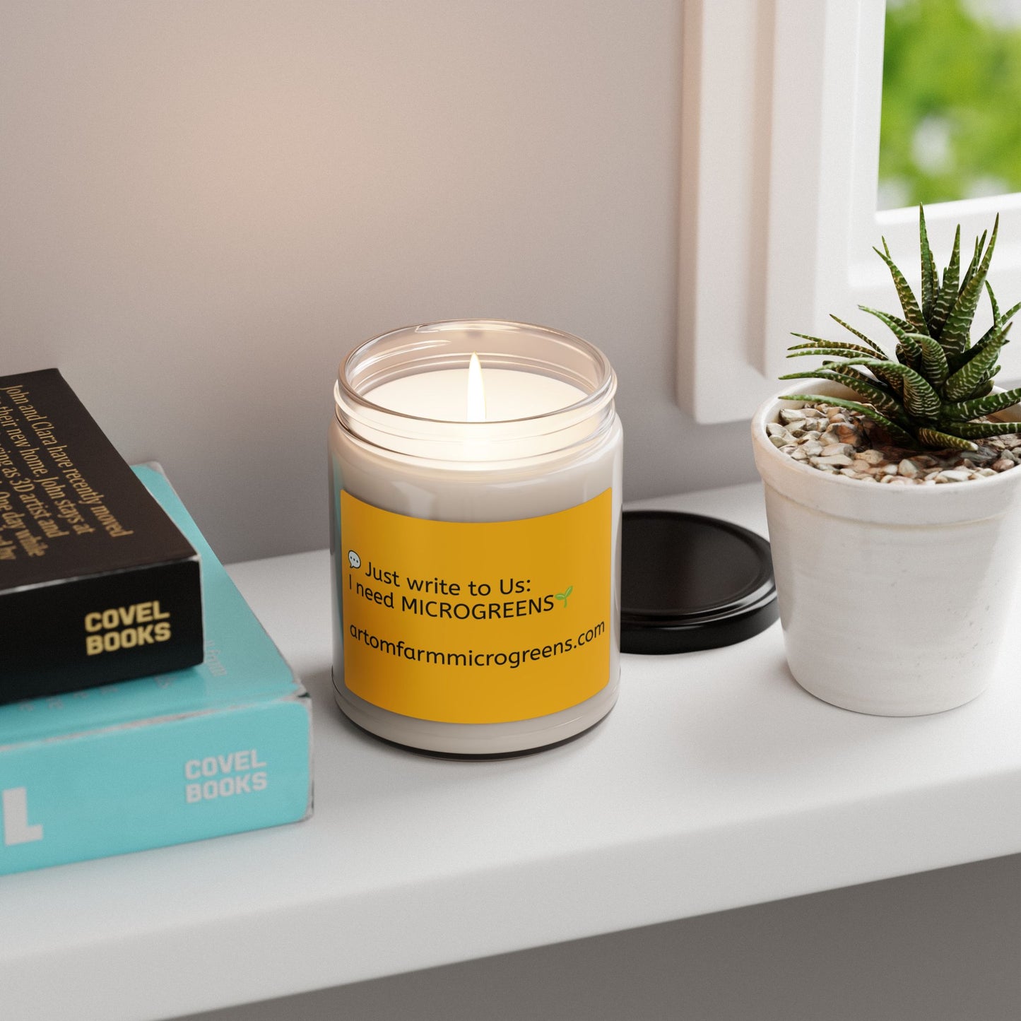 Scented Soy Candle, 9oz - ArtOm_farm™ MICROGREENS