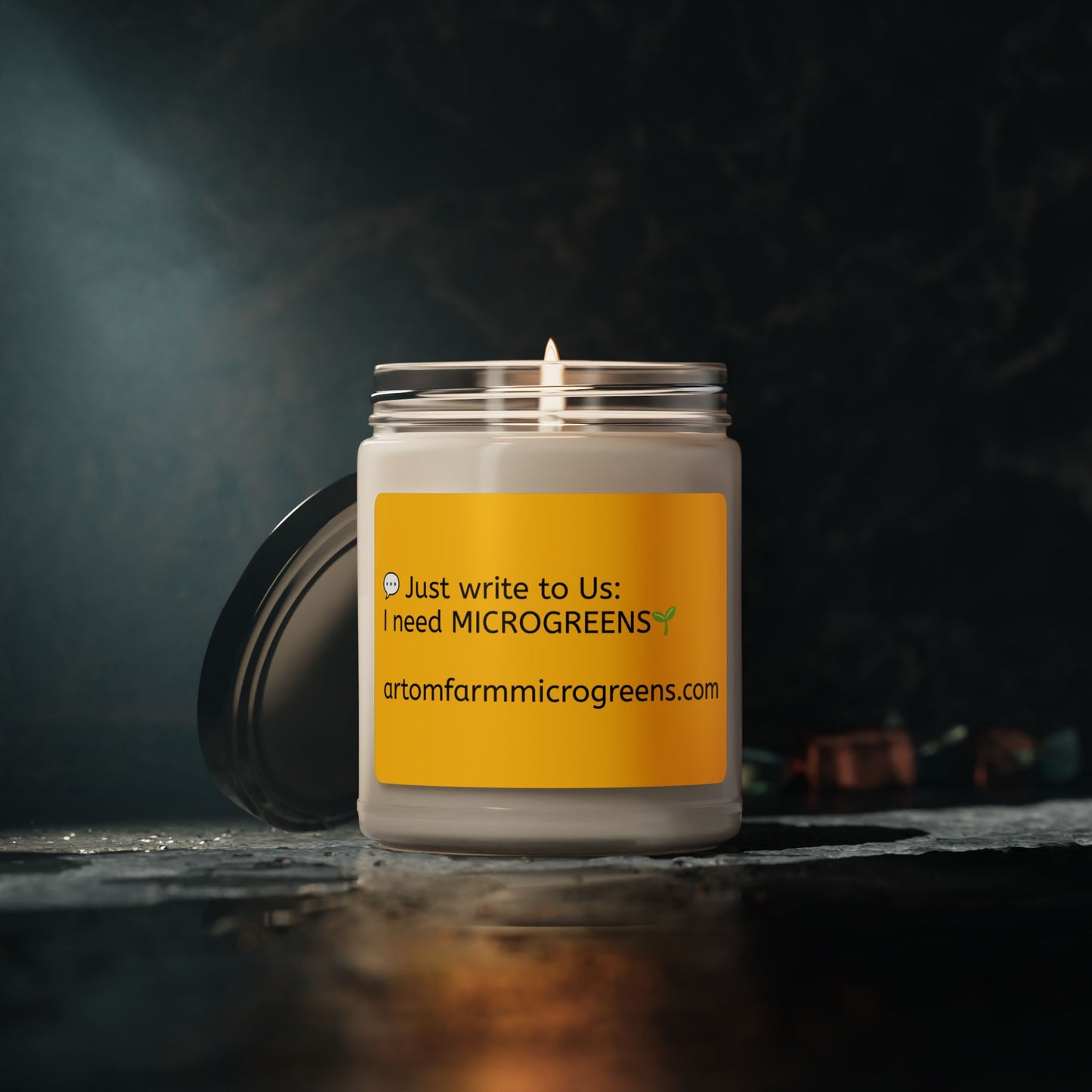 Scented Soy Candle, 9oz - ArtOm_farm™ MICROGREENS