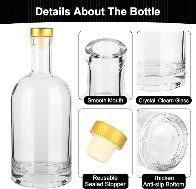 Glass Bottle with T-Top cork 200ml, 750ml
