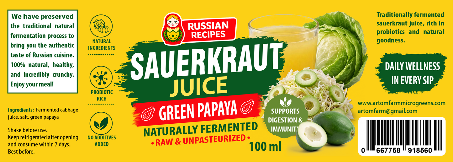 Sauerkraut Juice & Green Papaya- Transform Your Wellness Journey with the Remarkable Health Benefits