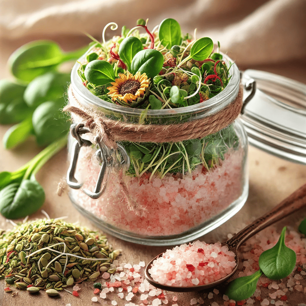 Himalayan Salt with Dried Mix Microgreens (Sunflower, Radish, Spinach) 55g