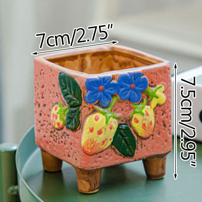 Square Ceramic Succulent Pot - ArtOm_farm™ MICROGREENS