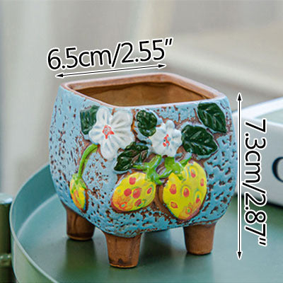 Square Ceramic Succulent Pot - ArtOm_farm™ MICROGREENS