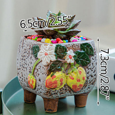 Square Ceramic Succulent Pot - ArtOm_farm™ MICROGREENS