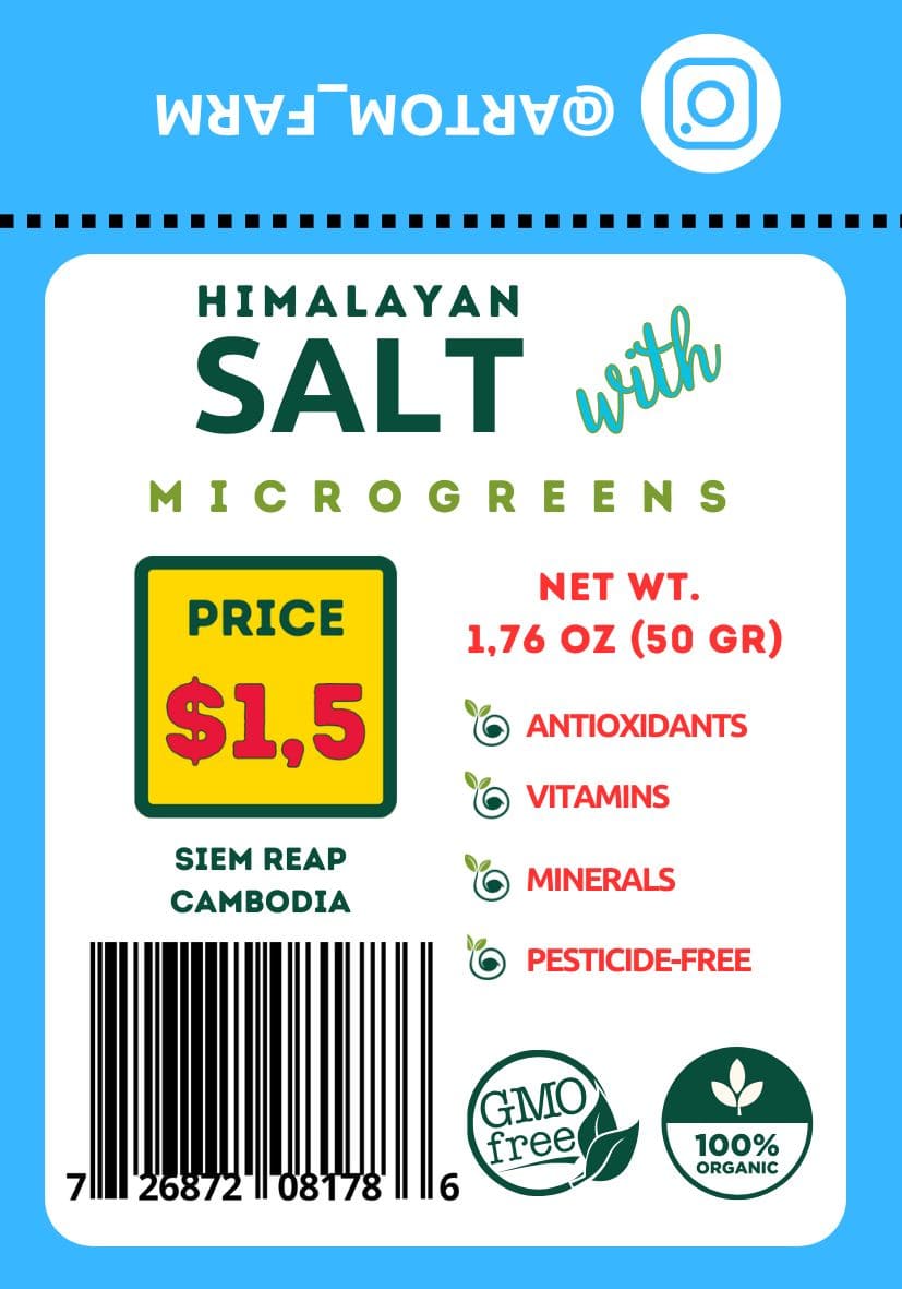 Himalayan Salt with Dried Mix Microgreens (Sunflower, Radish, Spinach) 55g