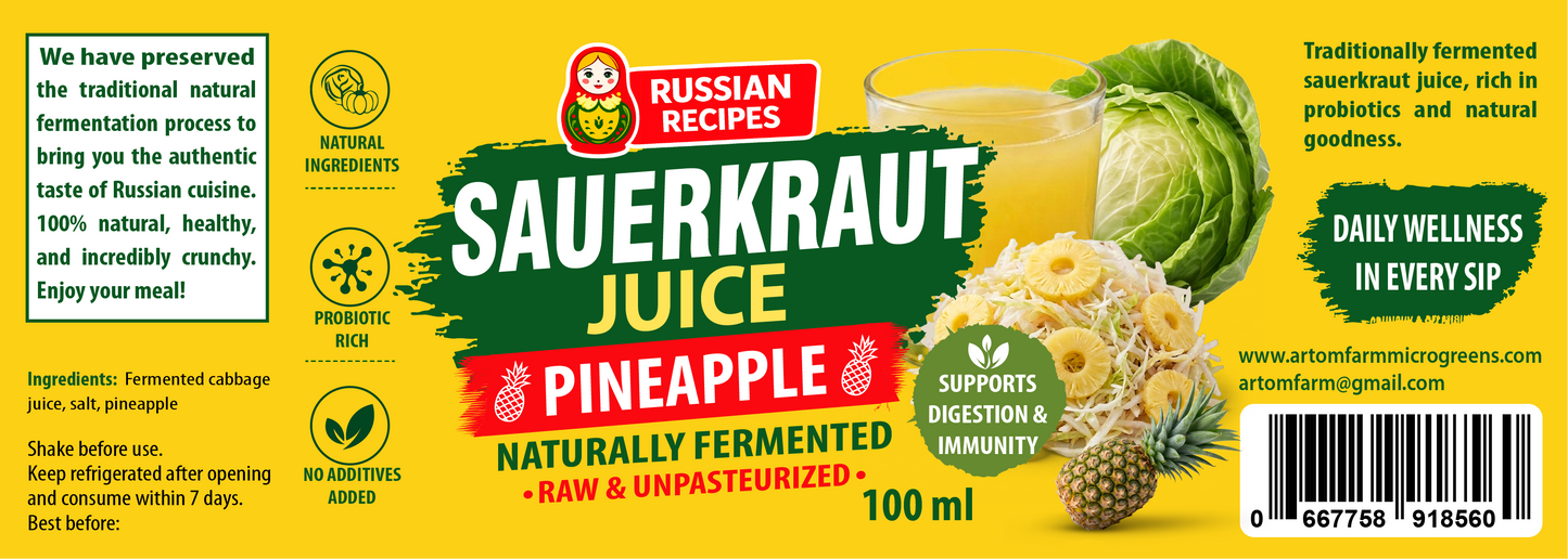 Sauerkraut Juice & Pineapple- Discover the Amazing: A Refreshing Pineapple Twist