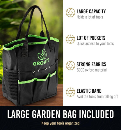 Heavy Duty Garden Tool Set (9 items) - Durable, Ergonomic, Rust-Resistant! - ArtOm_farm™ MICROGREENS