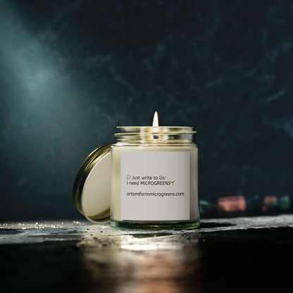 Scented Candles, Coconut Apricot Wax (4oz, 9oz) - ArtOm_farm™ MICROGREENS
