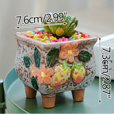 Square Ceramic Succulent Pot - ArtOm_farm™ MICROGREENS