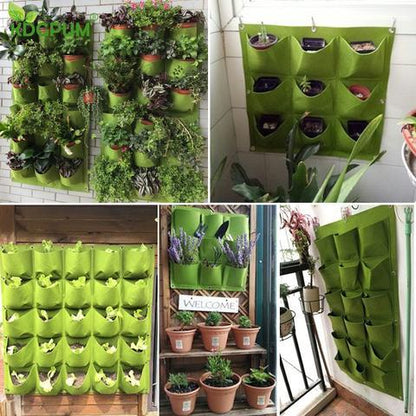 Wall Mount Hanging Planting Bags Home Supplies Multi Pockets DIY Grow Bag Planter Vertical Growing Vegetable Living Garden Bag - ArtOm_farm™ MICROGREENS