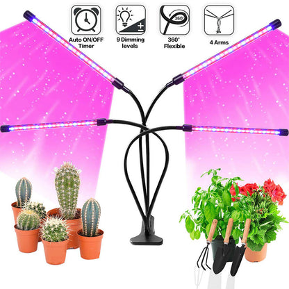 Four-Head LED Clip Light for Plants - ArtOm_farm™ MICROGREENS
