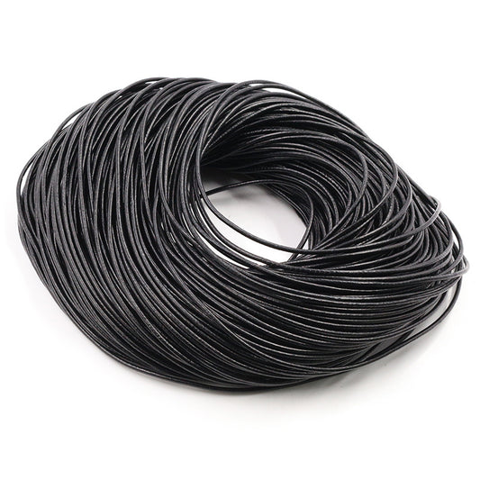 Braided leather cord - round cord made of vegetable-tanned genuine leather - ArtOm_farm™ MICROGREENS