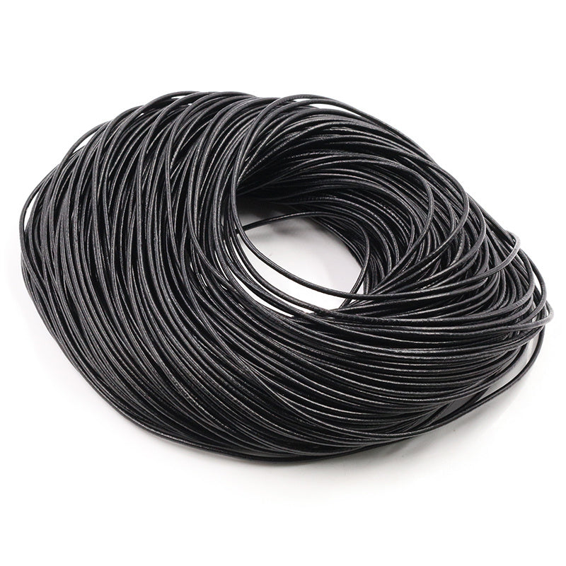 Braided leather cord - round cord made of vegetable-tanned genuine leather - ArtOm_farm™ MICROGREENS