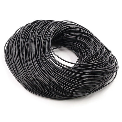 Braided leather cord - round cord made of vegetable-tanned genuine leather - ArtOm_farm™ MICROGREENS