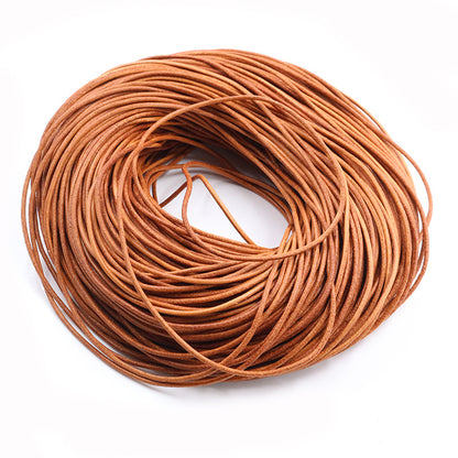 Braided leather cord - round cord made of vegetable-tanned genuine leather - ArtOm_farm™ MICROGREENS