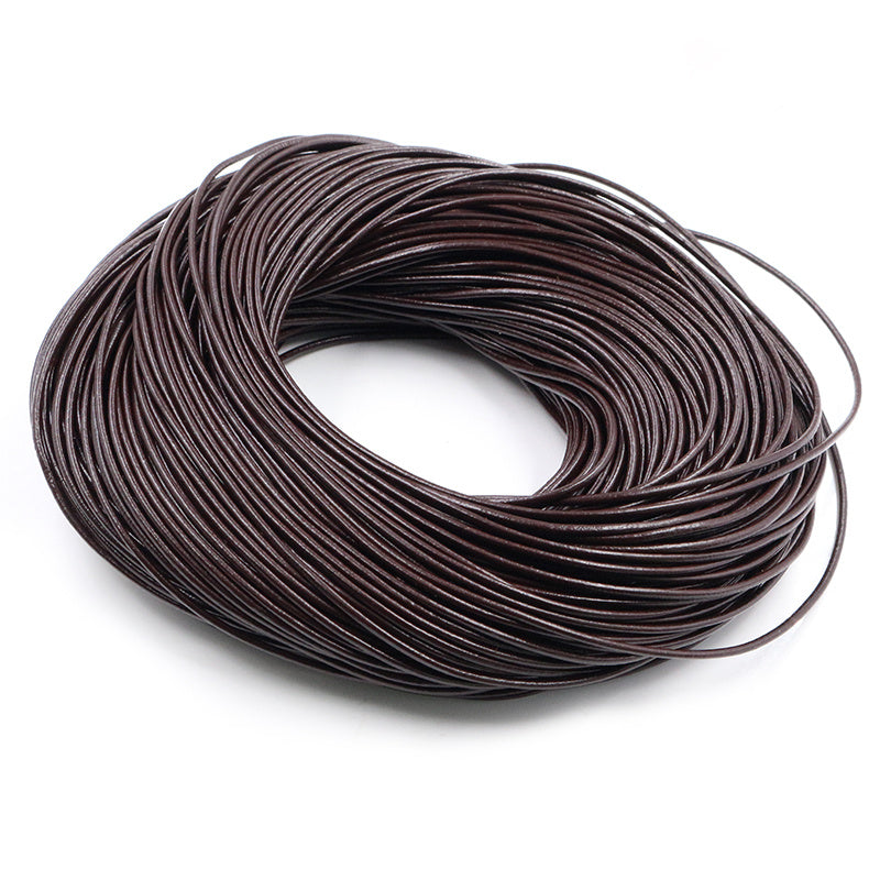 Braided leather cord - round cord made of vegetable-tanned genuine leather - ArtOm_farm™ MICROGREENS