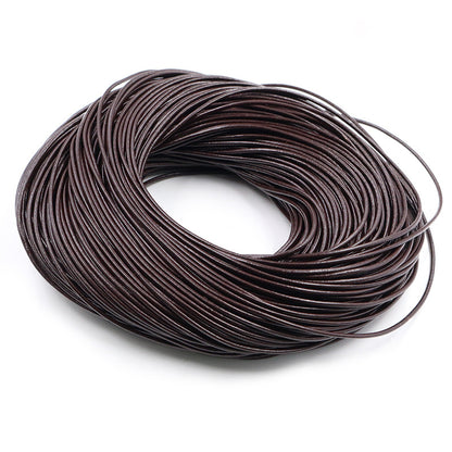 Braided leather cord - round cord made of vegetable-tanned genuine leather - ArtOm_farm™ MICROGREENS