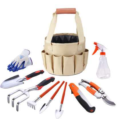 Mini Bonsai Tools Gardening Hand Tools Kit with Tote Bag Elbow Branch Nail Rake Spade Spraying Pot for Gardeners - ArtOm_farm™ MICROGREENS