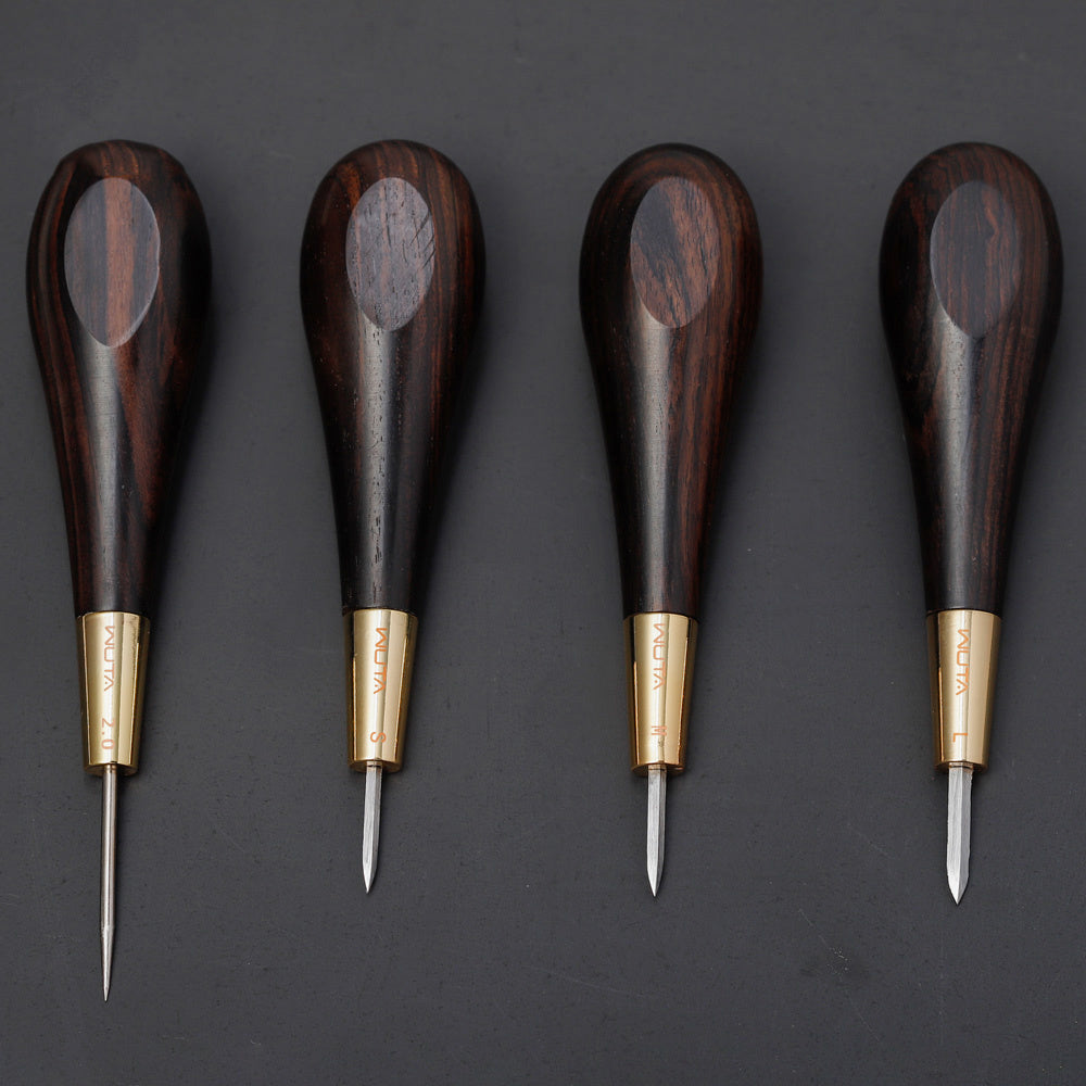 Leather awl with ebony handle and diamond point - ArtOm_farm™ MICROGREENS