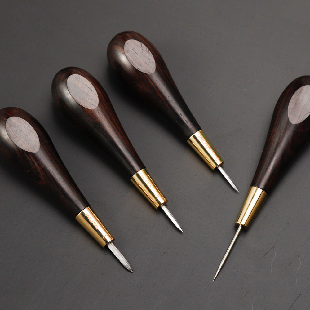 Leather awl with ebony handle and diamond point - ArtOm_farm™ MICROGREENS