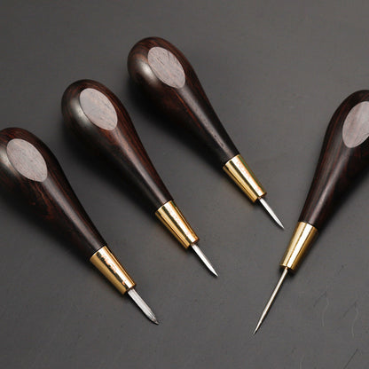 Leather awl with ebony handle and diamond point - ArtOm_farm™ MICROGREENS