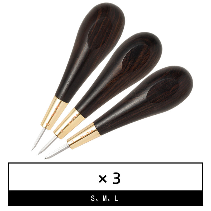 Leather awl with ebony handle and diamond point - ArtOm_farm™ MICROGREENS