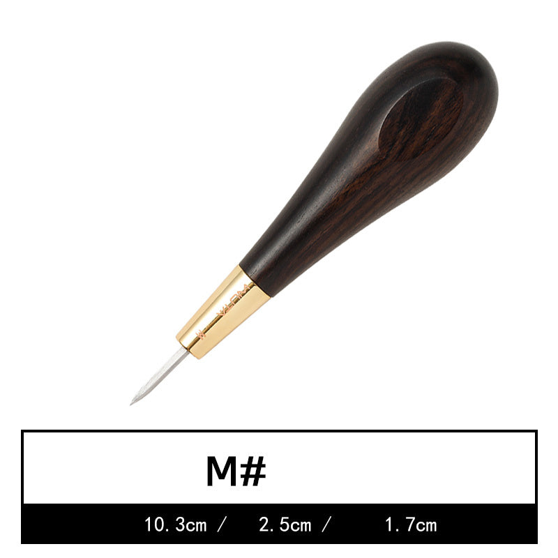 Leather awl with ebony handle and diamond point - ArtOm_farm™ MICROGREENS