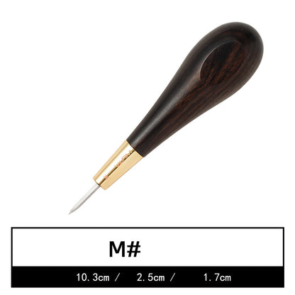 Leather awl with ebony handle and diamond point - ArtOm_farm™ MICROGREENS