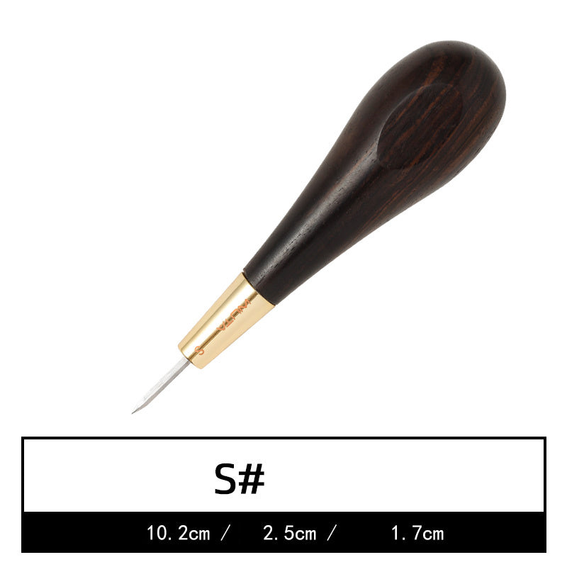 Leather awl with ebony handle and diamond point - ArtOm_farm™ MICROGREENS