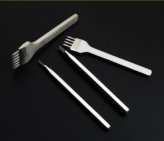 WUTA Leather Punch, Diamond Fork, Fully Polished (3/4 mm, 1/2/4/6 Teeth) - ArtOm_farm™ MICROGREENS