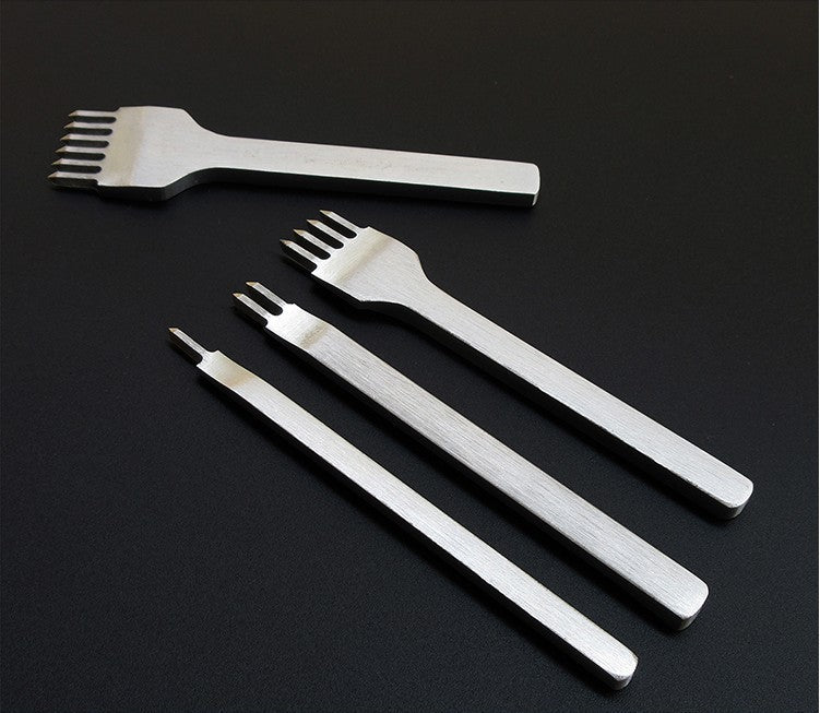 WUTA Leather Punch, Diamond Fork, Fully Polished (3/4 mm, 1/2/4/6 Teeth) - ArtOm_farm™ MICROGREENS