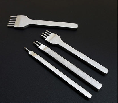 WUTA Leather Punch, Diamond Fork, Fully Polished (3/4 mm, 1/2/4/6 Teeth) - ArtOm_farm™ MICROGREENS