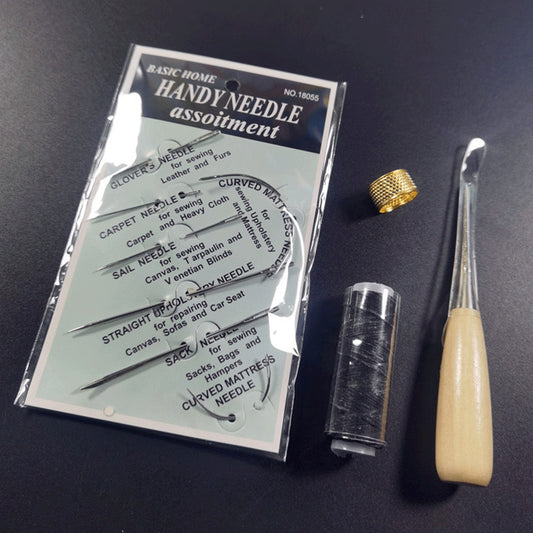 Leather Sewing Kit: Waxed Thread, Needles, and Hand Sewing Awl - ArtOm_farm™ MICROGREENS
