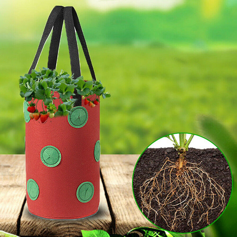 Strawberry Grow Bag Nonwoven Fabric Vertical Jardin Garden Hanging Plant Bag Vegetable Potato Planter Bag For Greenhouse