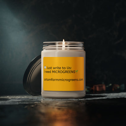 Scented Soy Candle, 9oz - ArtOm_farm™ MICROGREENS