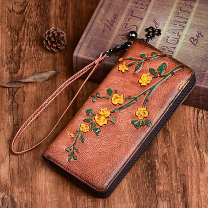 Long vegetable tanned purse - ArtOm_farm™ MICROGREENS