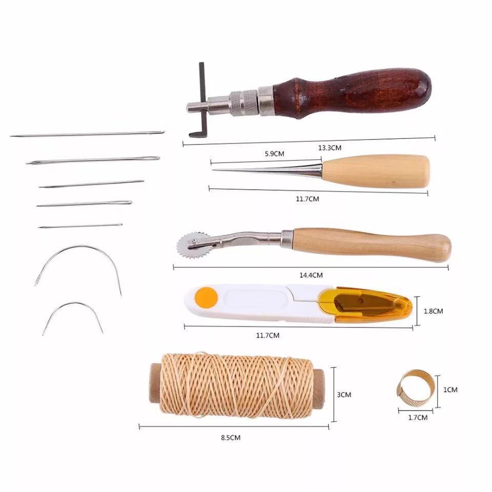 Leathercraft Tool Set 14 in 1: Griever, Diamond Punches and Accessories - ArtOm_farm™ MICROGREENS