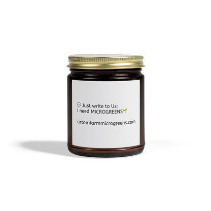 Scented Candles, Coconut Apricot Wax (4oz, 9oz) - ArtOm_farm™ MICROGREENS