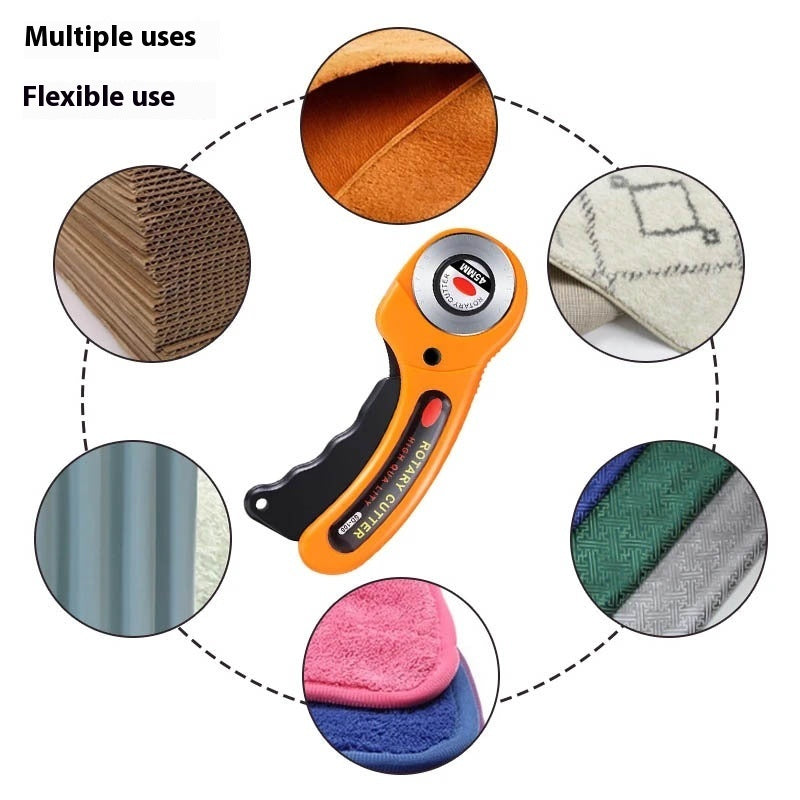 Rotary knife for leather and fabric with handle, 45 mm — Patchwork Rotary Cutter - ArtOm_farm™ MICROGREENS