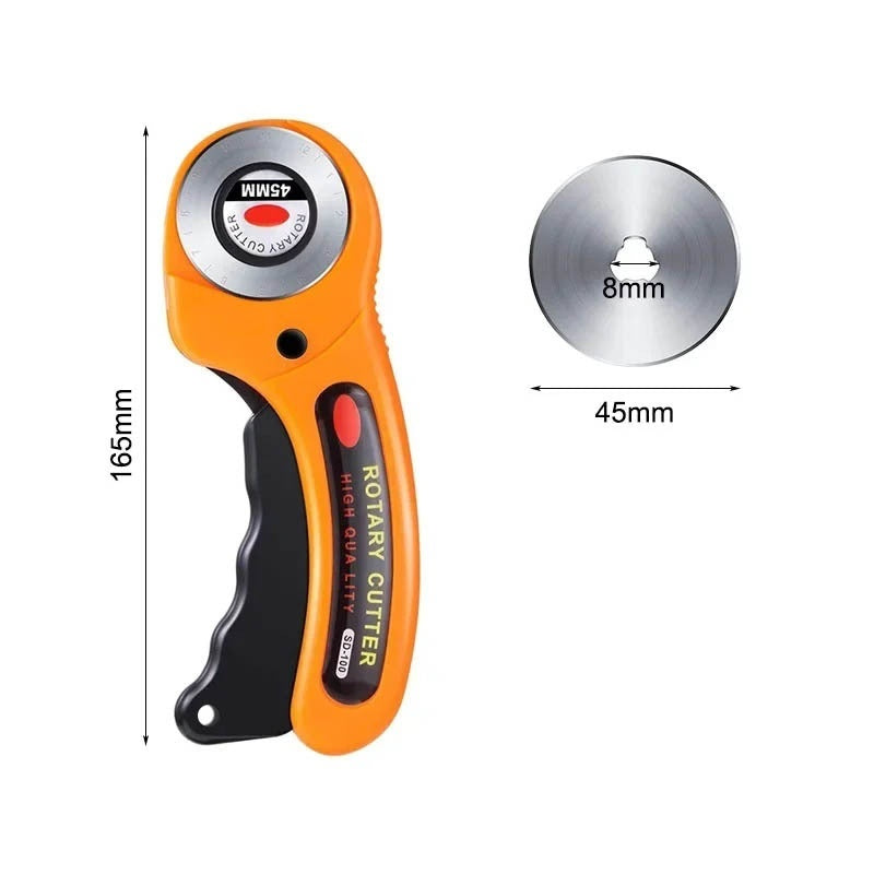 Rotary knife for leather and fabric with handle, 45 mm — Patchwork Rotary Cutter - ArtOm_farm™ MICROGREENS