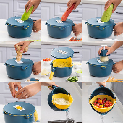 Multifunctional vegetable cutter with drain basket - ArtOm_farm™ MICROGREENS