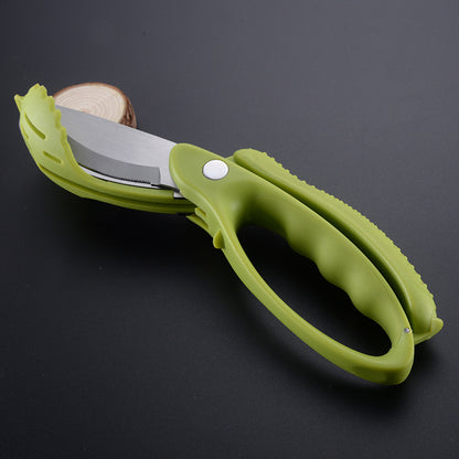Kitchen  Vegetable Salad Scissors Double Edge Serrated - ArtOm_farm™ MICROGREENS