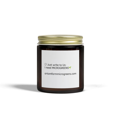Scented Candles, Coconut Apricot Wax (4oz, 9oz) - ArtOm_farm™ MICROGREENS