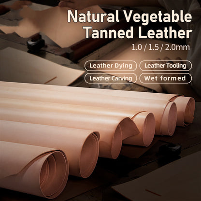 Natural vegetable-tanned leather in a primary color - ArtOm_farm™ MICROGREENS