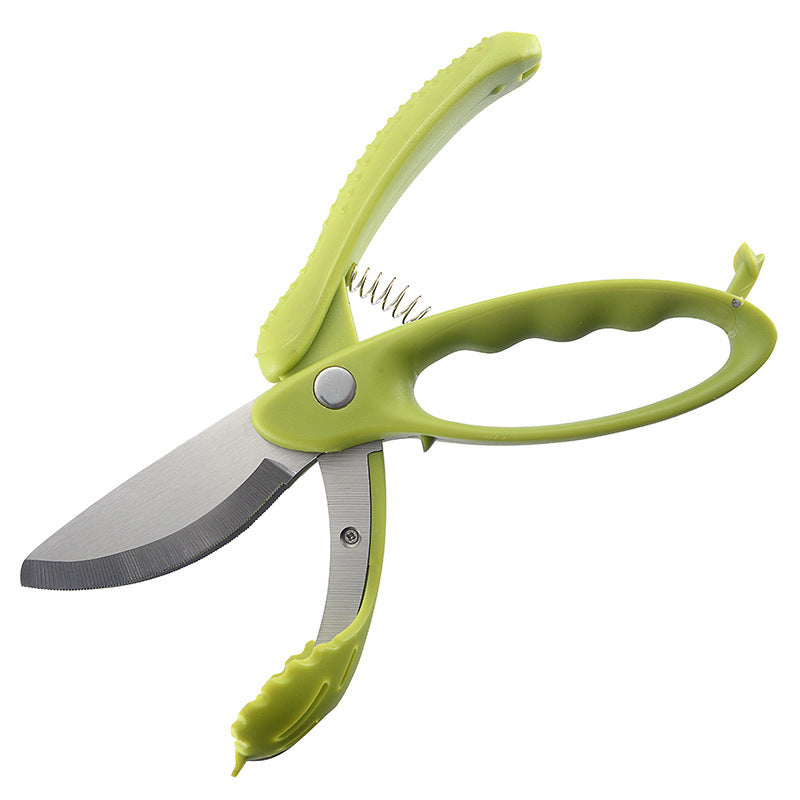 Kitchen  Vegetable Salad Scissors Double Edge Serrated