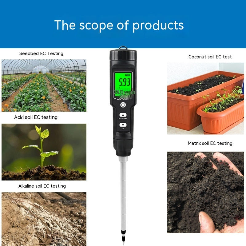 Soil Thermometer, Water Conductivity Meter and Water Quality Meter